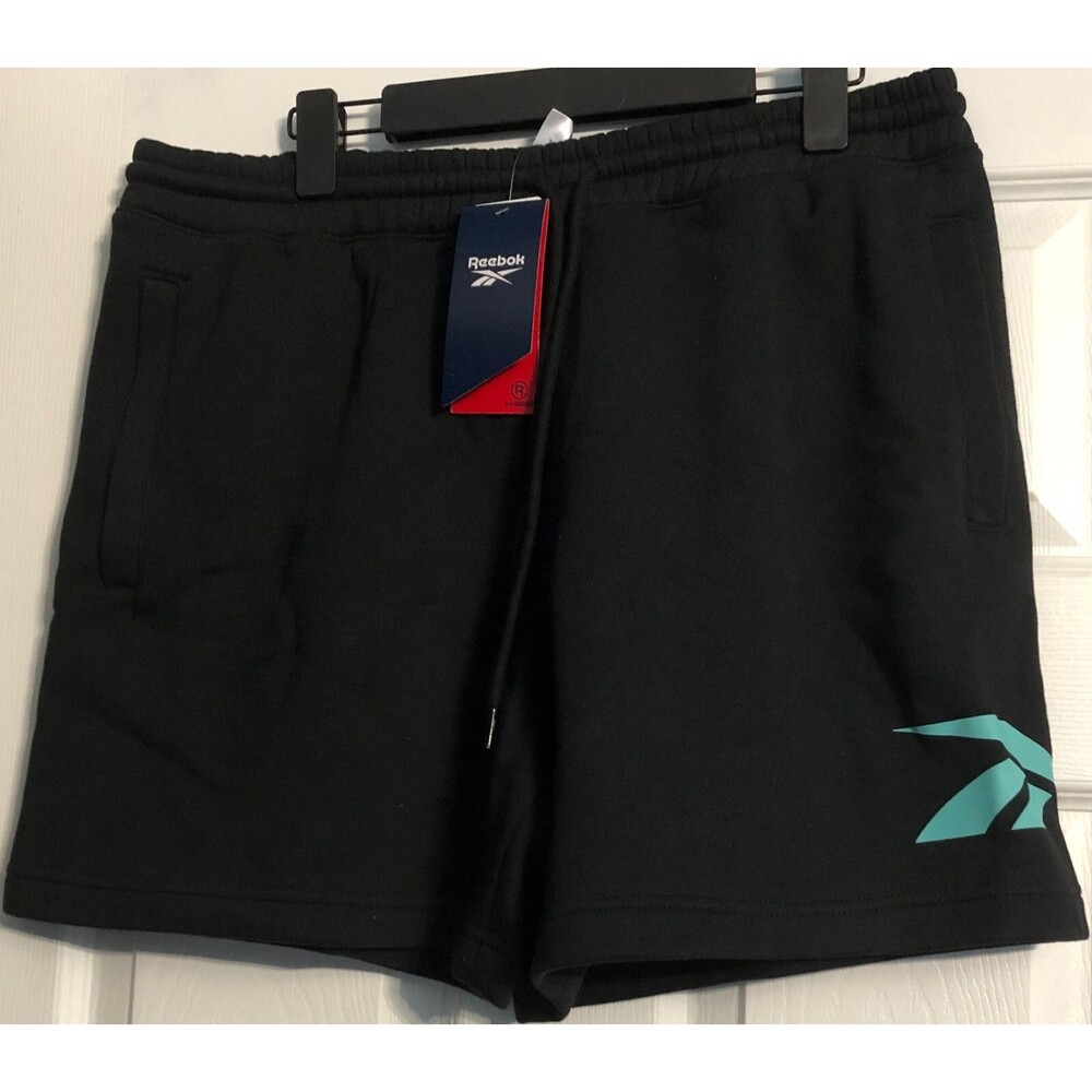 Men's Reebok Black Sweatpant Shorts Size Large NWT B4